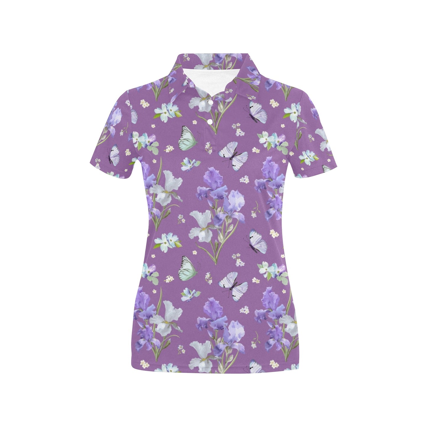 Iris Pattern Print Design IR09 Women's Polo Shirt