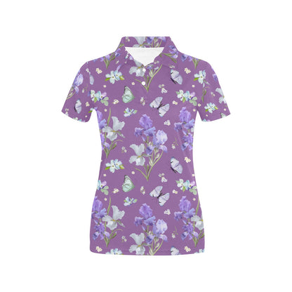 Iris Pattern Print Design IR09 Women's Polo Shirt