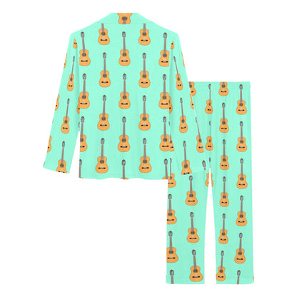 Acoustic Guitar Print Design LKS403 Women's Long Pajama Set