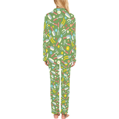 Gardening Pattern Print Design G06 Women's Long Pajama Set