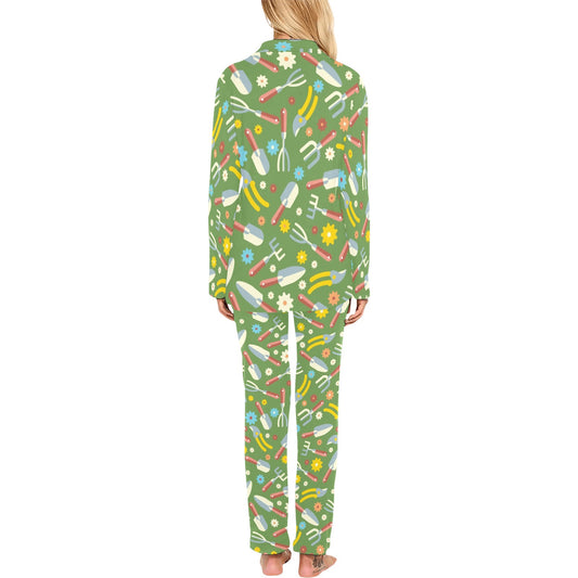 Gardening Pattern Print Design G06 Women's Long Pajama Set