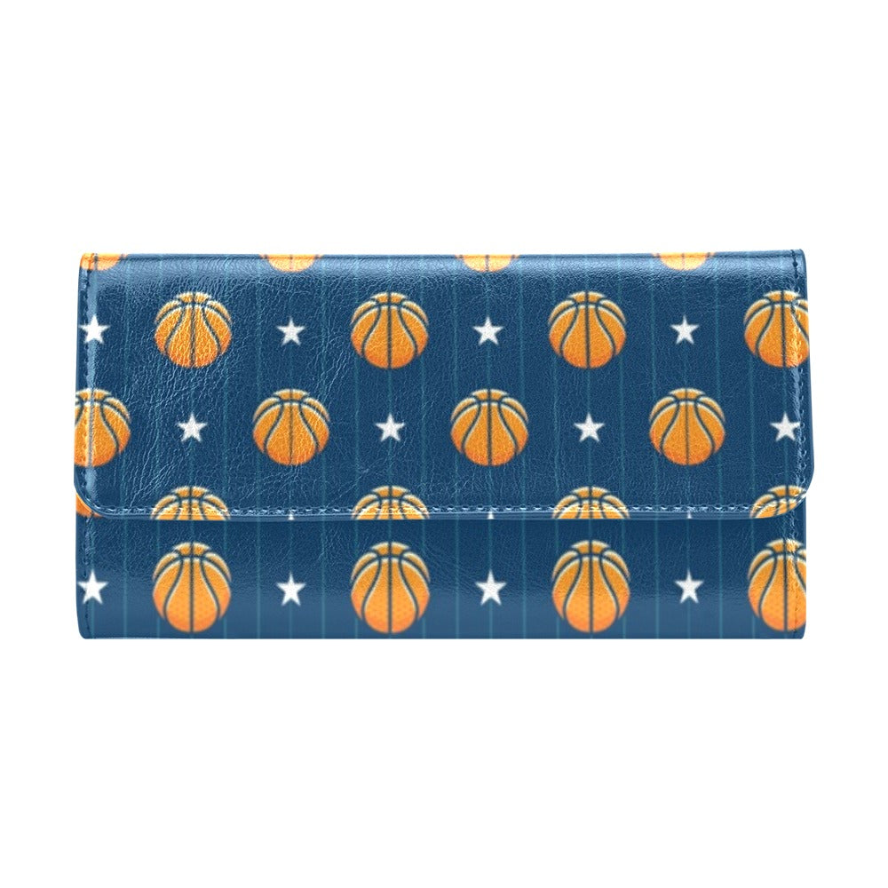 Basketball Star Print Pattern Women's Trifold Wallet