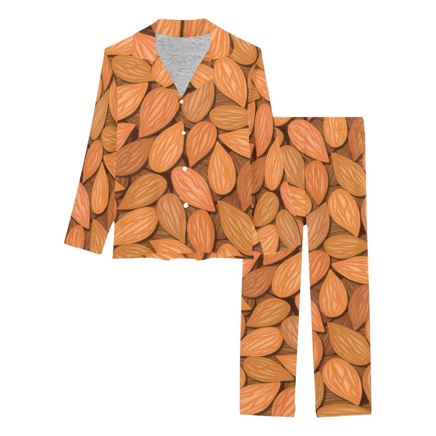 Almond Pattern Print Design 01 Women's Long Pajama Set