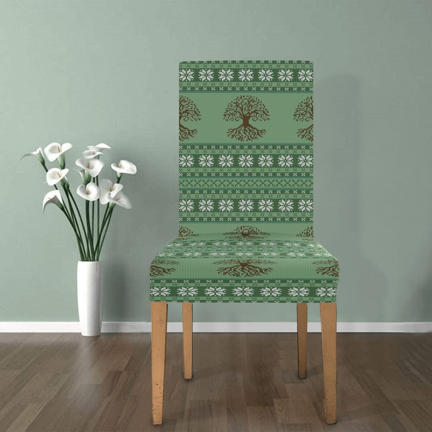 Tree Of Life Knit Style Print Design LKS301 Dining Chair Slipcover