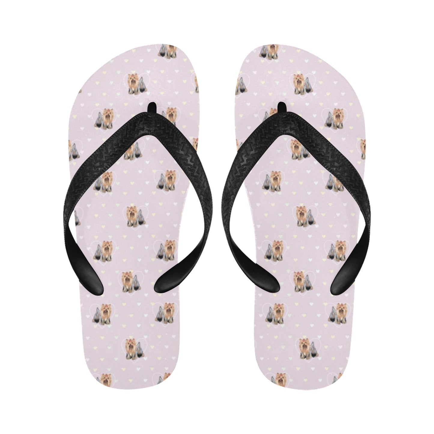 Yorkshire Terriers Print Design LKS302 Flip Flops