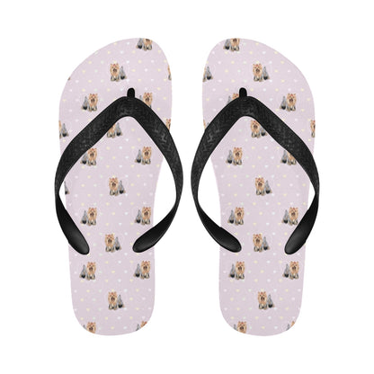Yorkshire Terriers Print Design LKS302 Flip Flops