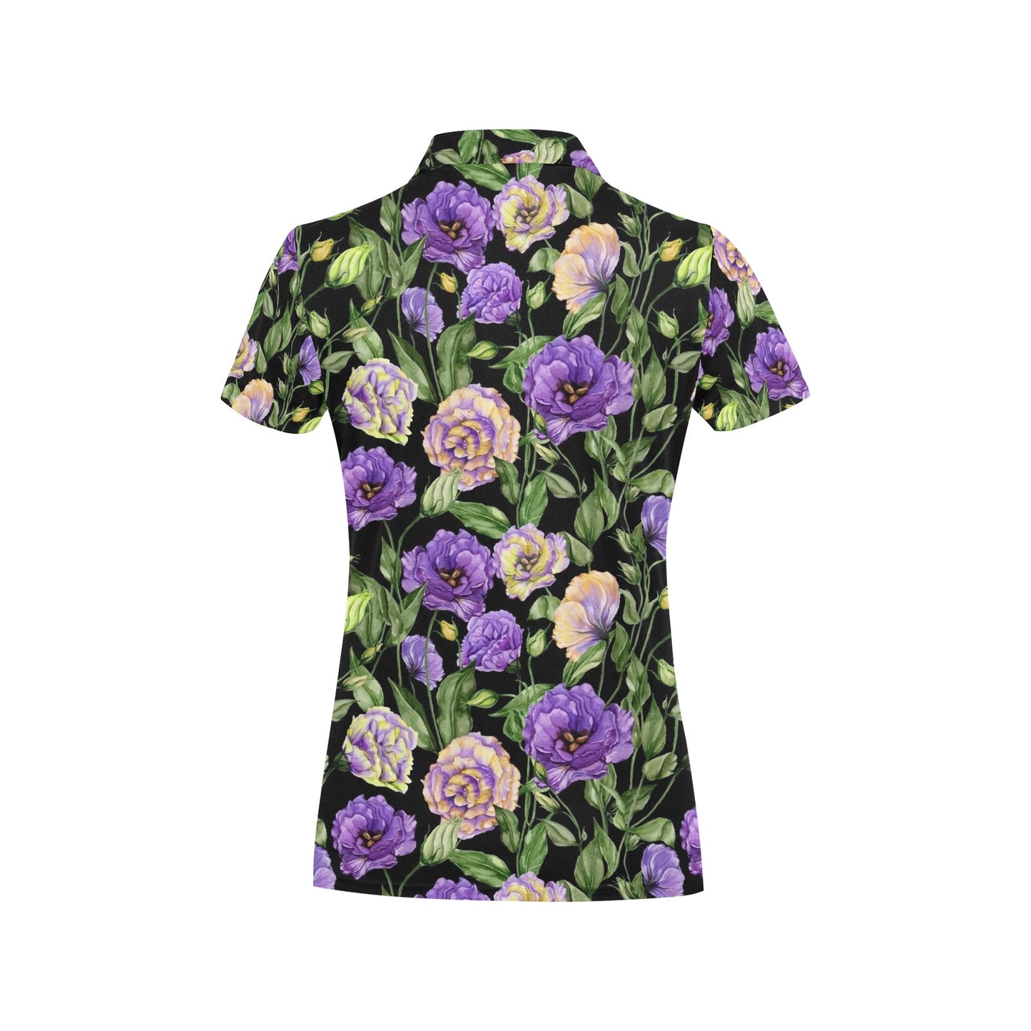 Lisianthus Pattern Print Design LT02 Women's Polo Shirt