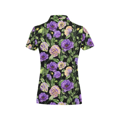 Lisianthus Pattern Print Design LT02 Women's Polo Shirt