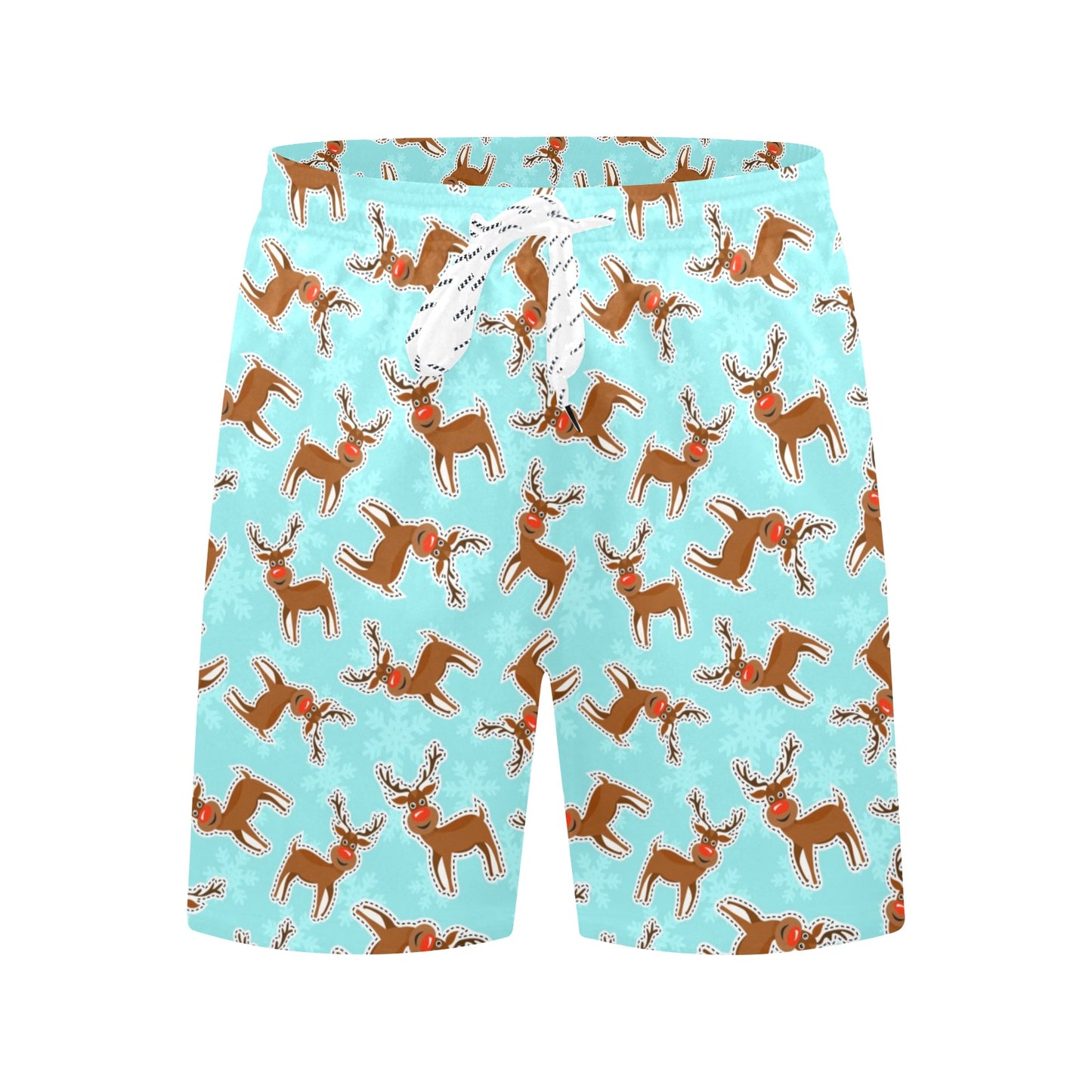 Reindeer Print Design LKS403 Men's Swim Trunks Beach Shorts