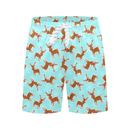 Reindeer Print Design LKS403 Men's Swim Trunks Beach Shorts
