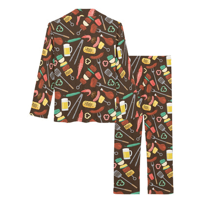 Barbecue Pattern Print Design 05 Women's Long Pajama Set