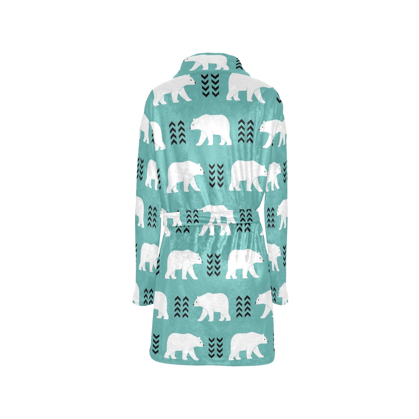Polar Bear Pattern Print Design A05 Women's Fleece Robe