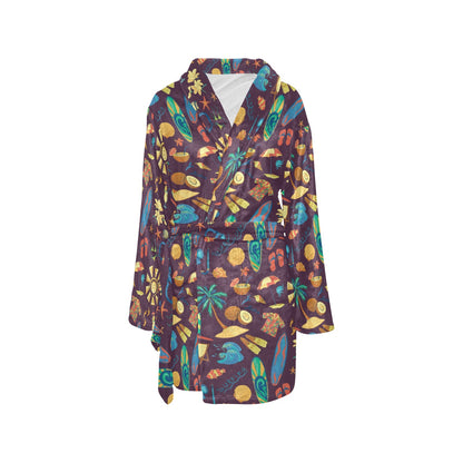 Aloha Hawaii Pattern Print Design 01 Women's Fleece Robe
