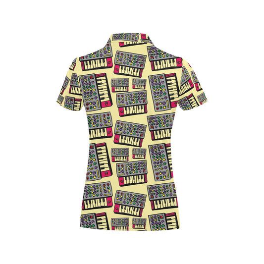 Synthesizer Pattern Print Design 01 Women's Polo Shirt