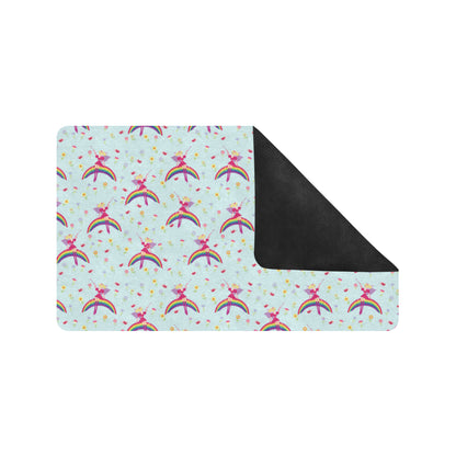 Fairy with Rainbow Print Pattern Rubber Doormat