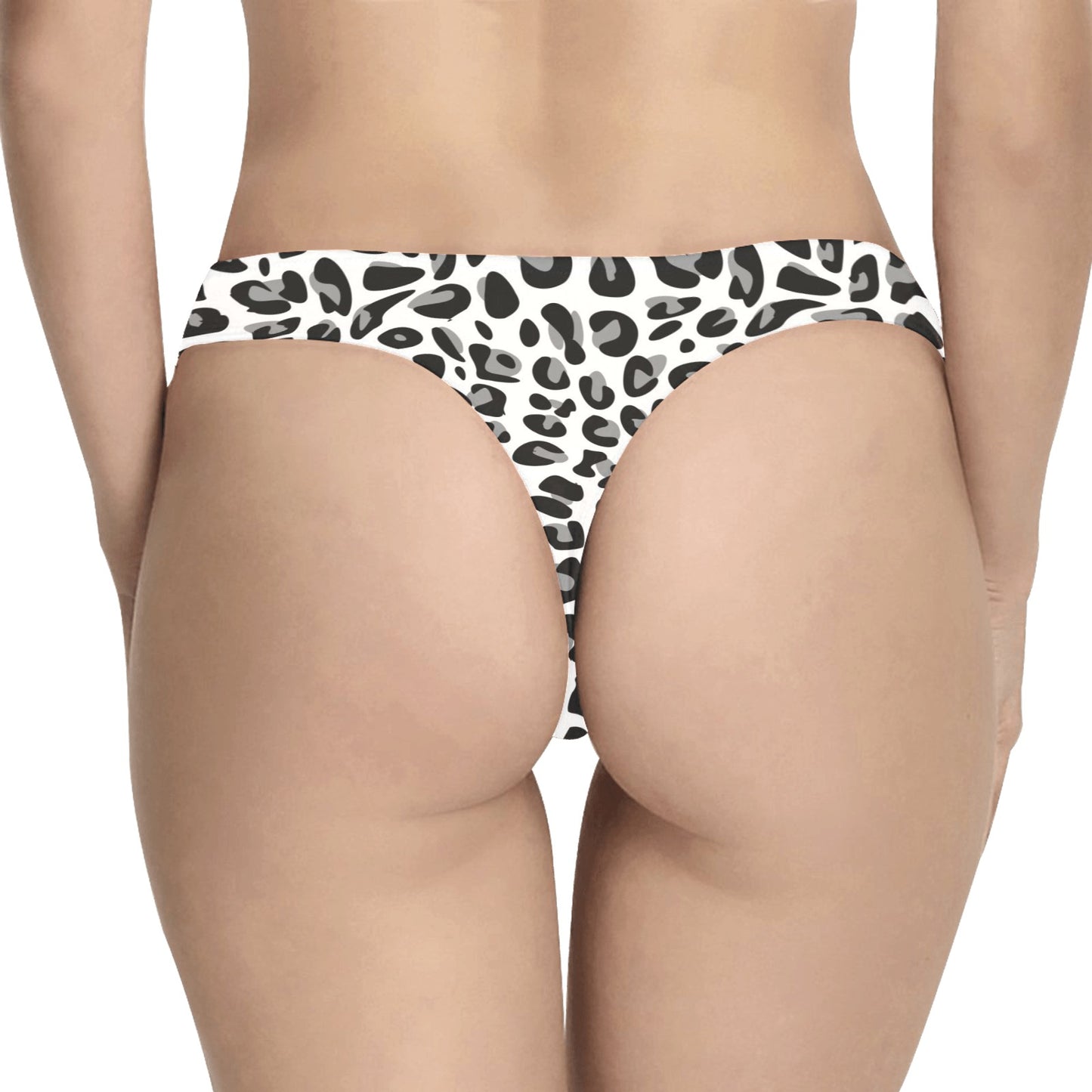 Snow Leopard Skin Print Women's Thongs