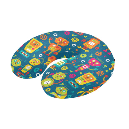 Robot Pattern Print Design A04 U-Shaped Travel Neck Pillow