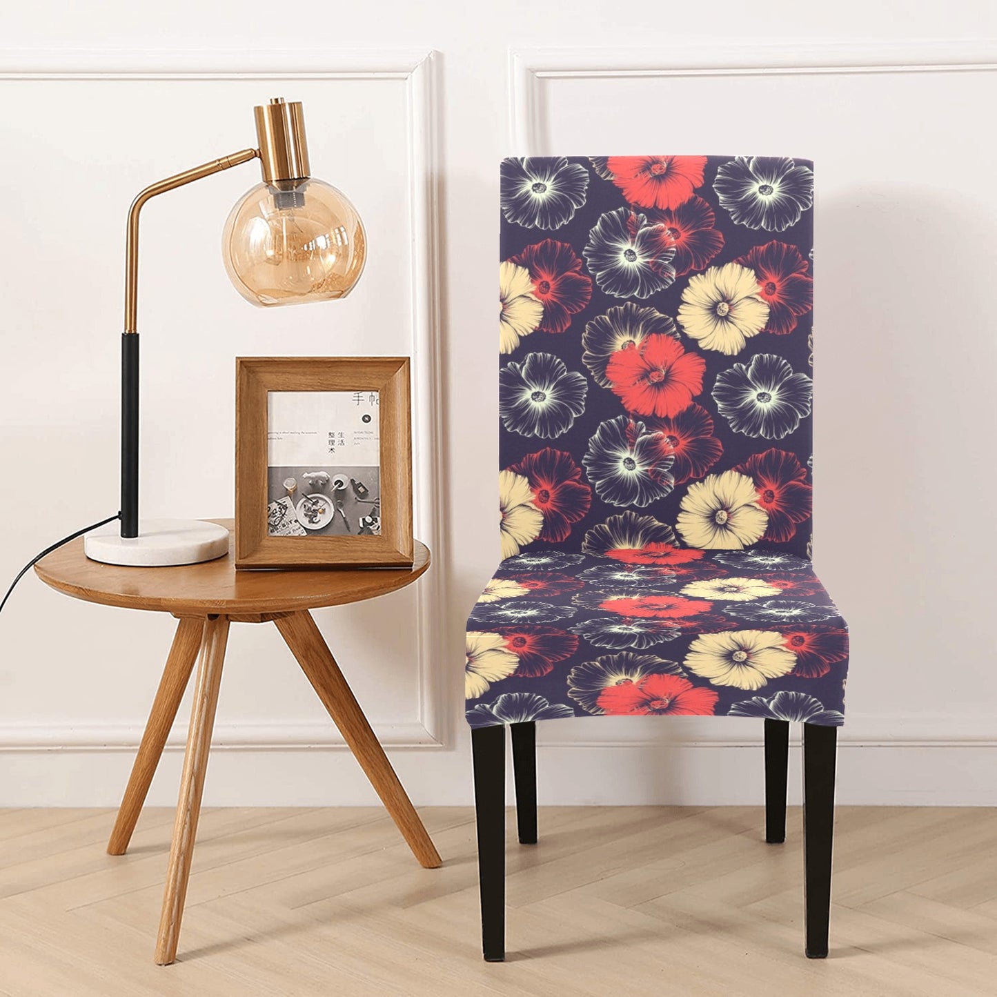 Tropical Flower Print Design LKS302 Dining Chair Slipcover