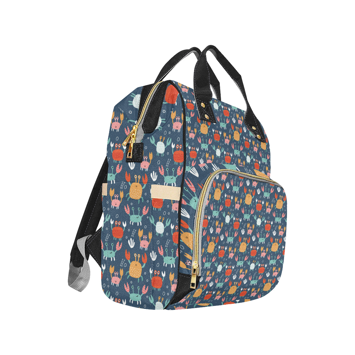 Crab Pattern Print Design 05 Diaper Bag Backpack