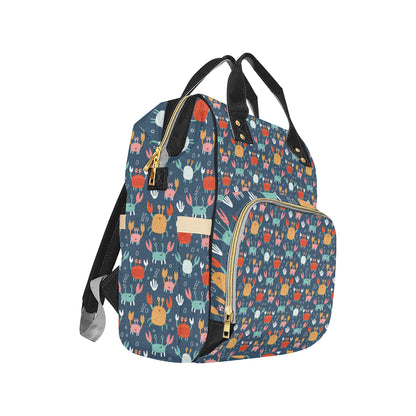 Crab Pattern Print Design 05 Diaper Bag Backpack