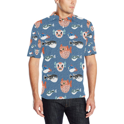 Fugu Pattern Print Design 02 Men Polo Shirt