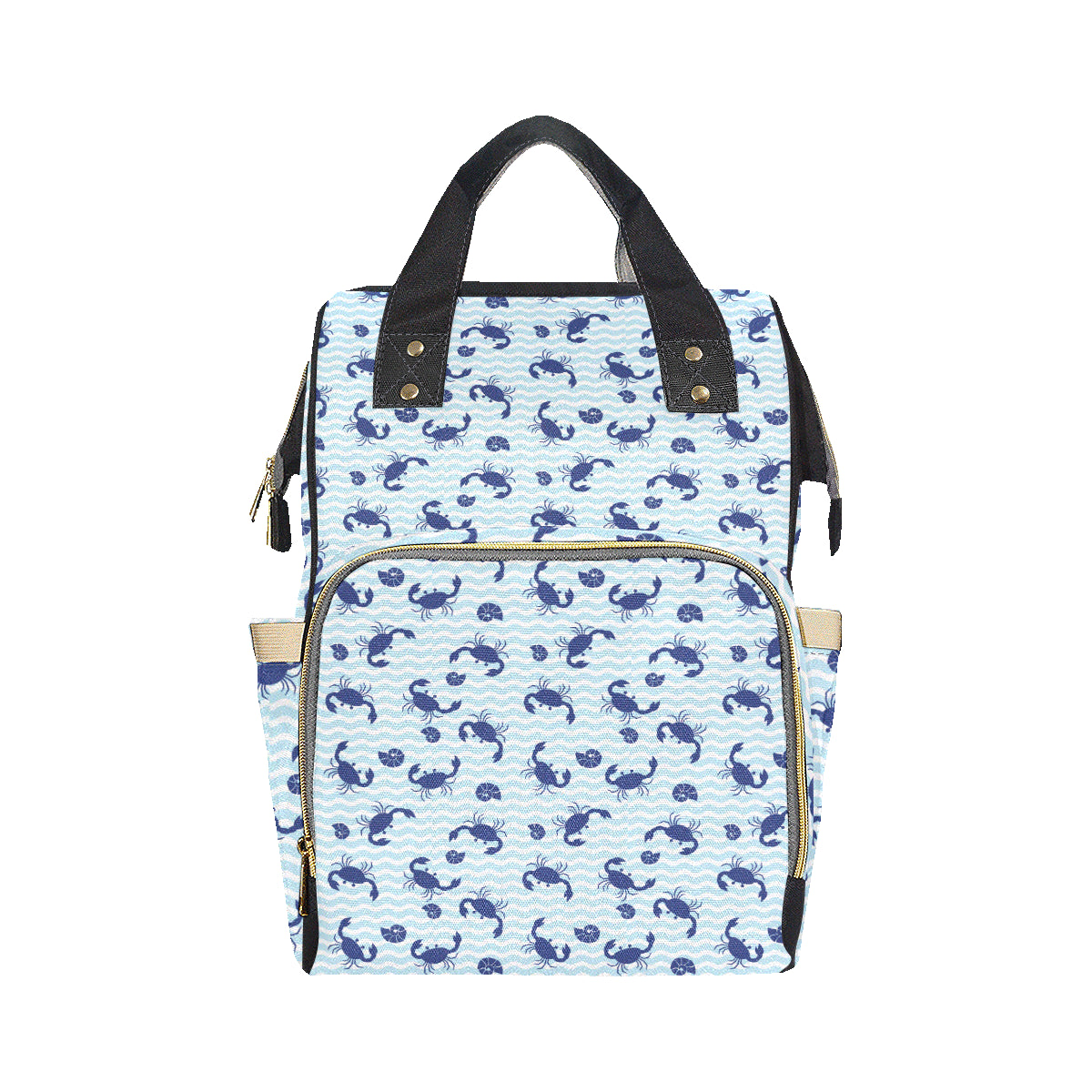 Crab Pattern Print Design 04 Diaper Bag Backpack