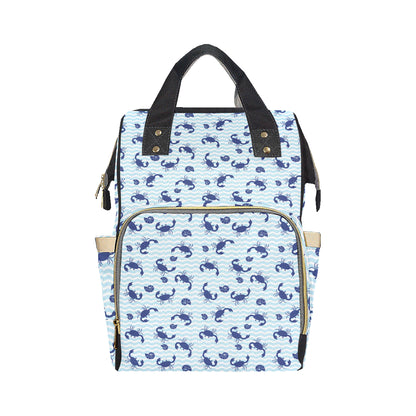 Crab Pattern Print Design 04 Diaper Bag Backpack
