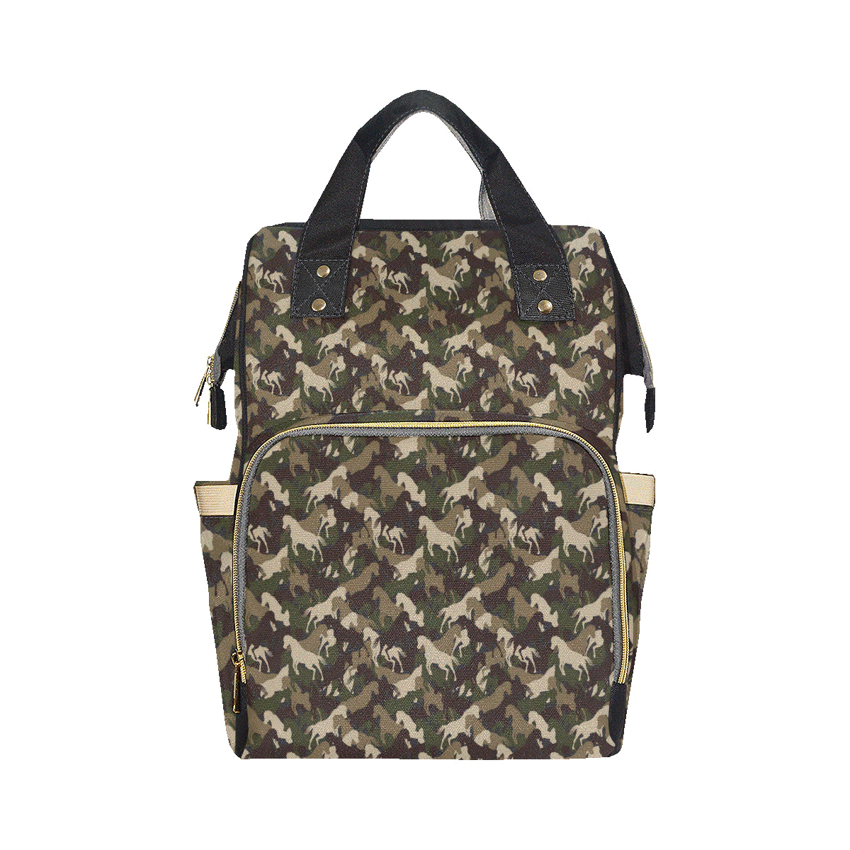 Horse Camo Themed Design Print Diaper Bag Backpack