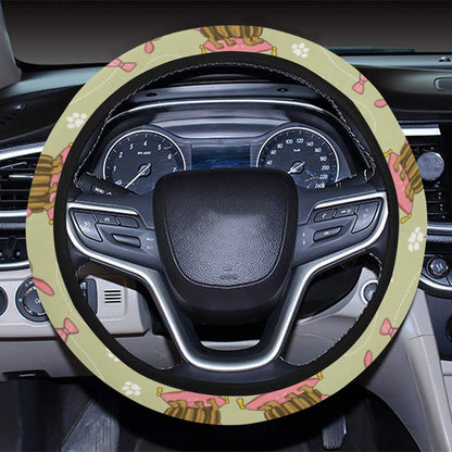 Yorkshire Cute Terriers Print Design LKS301 Steering Wheel Cover with Elastic Edge