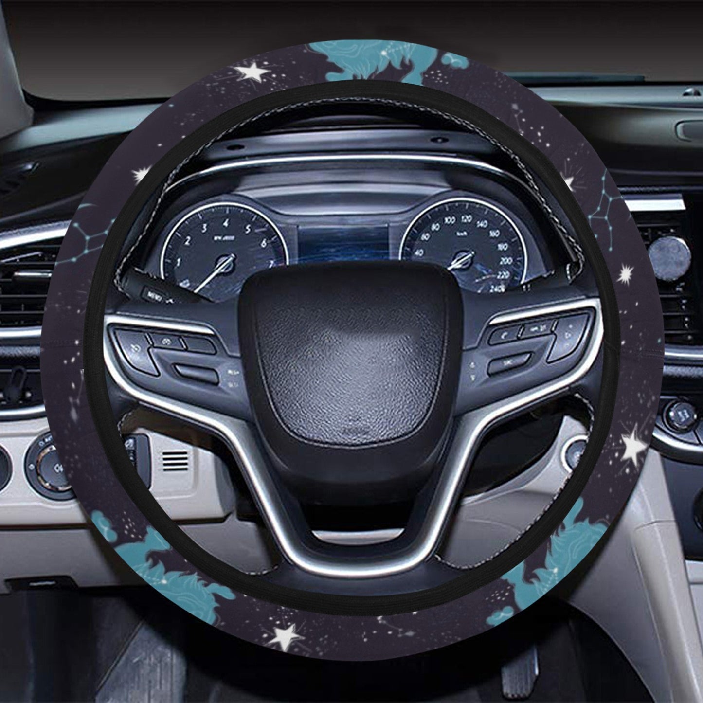 Zodiac Print Design LKS303 Steering Wheel Cover with Elastic Edge