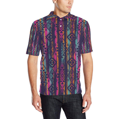 Line Tribal Aztec Men Polo Shirt
