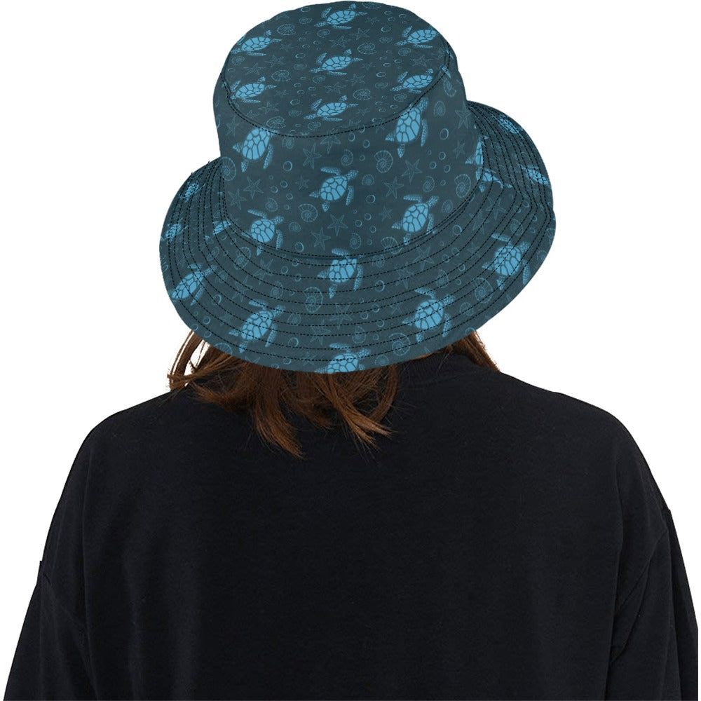 Sea Turtle Print Design LKS308 Unisex Bucket Hat