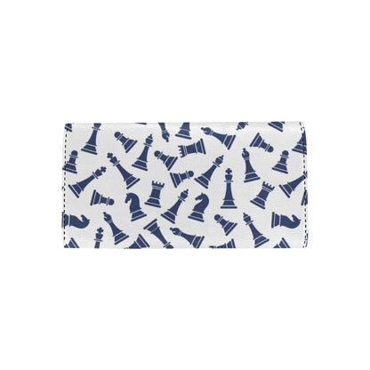 Chess Pattern Print Design 03 Women's Trifold Wallet