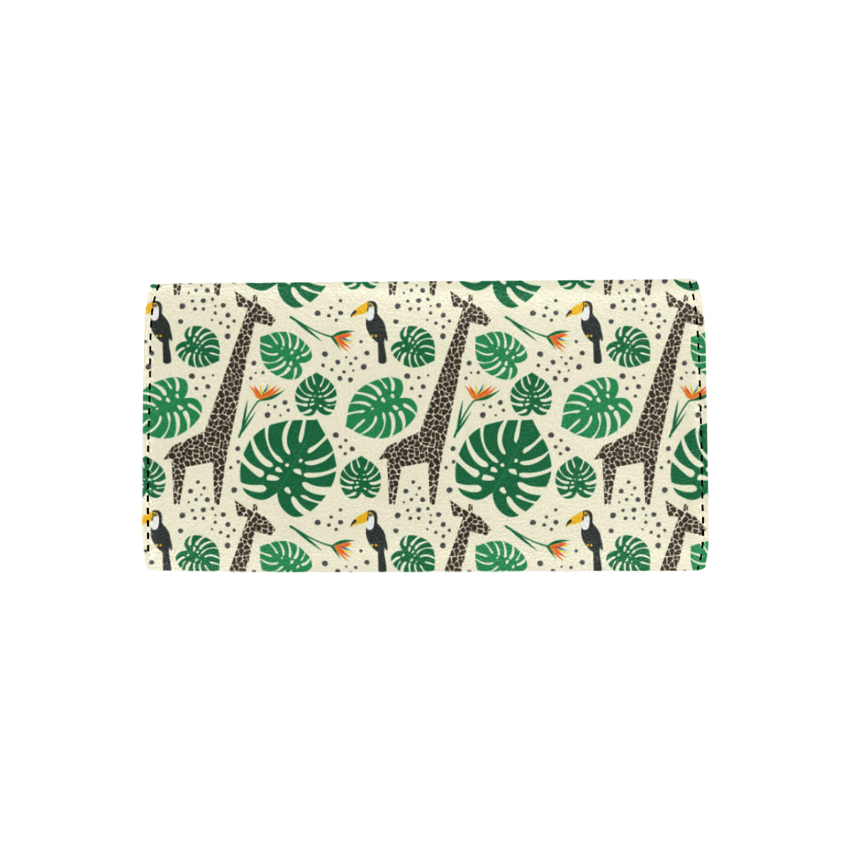 Rainforest Giraffe Pattern Print Design A02 Women's Trifold Wallet