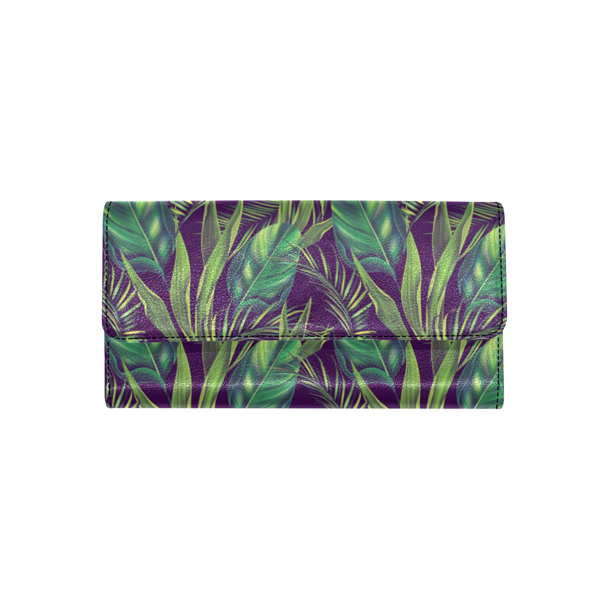 Palm Leaves Pattern Print Design PL03 Women's Trifold Wallet