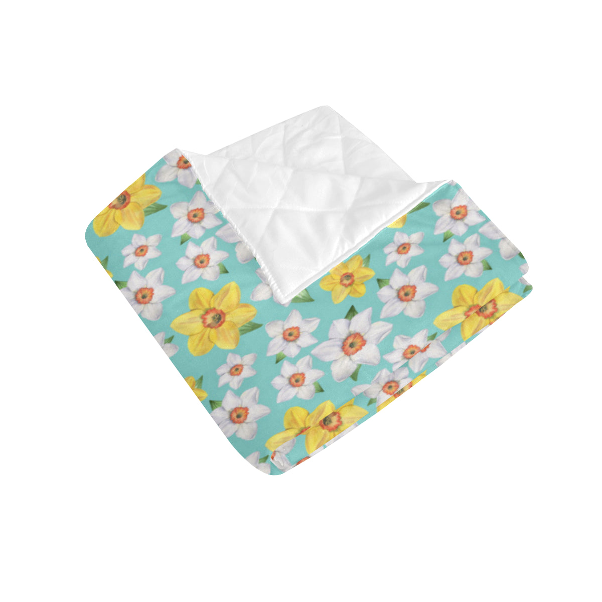 Daffodils Pattern Print Design 02 Premium Quilt