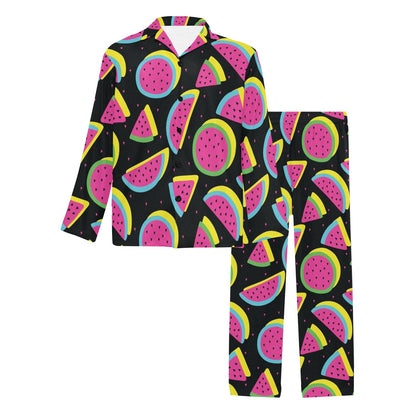 Watermelon Pattern Print Design WM07 Men's Long Pajama Set