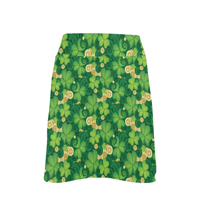 Shamrock Print Design LKS301 17" Golf & Pickleball Skort with Pockets