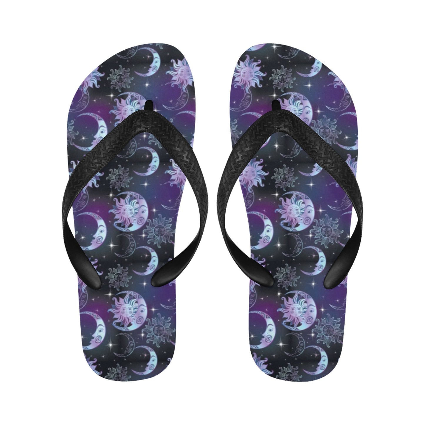 Sun Moon Print Design LKS303 Flip Flops