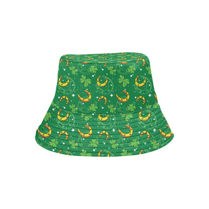 Shamrock With Horse Shoes Print Design LKS305 Unisex Bucket Hat