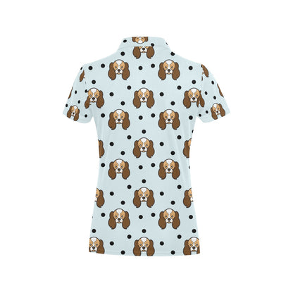 Cavalier King Charles Spaniels Pattern Print Design 02 Women's Polo Shirt