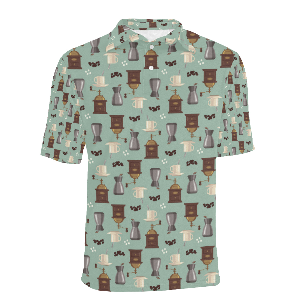 Coffee Pattern Print Design 04 Men Polo Shirt