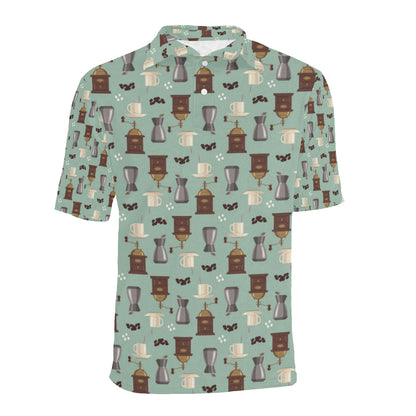 Coffee Pattern Print Design 04 Men Polo Shirt