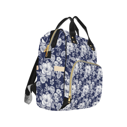 Floral Infrared Pattern Diaper Bag Backpack