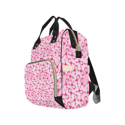 Breast cancer Pattern Print Design 04 Diaper Bag Backpack