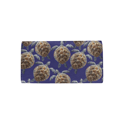 Sea Turtle Pattern Print Design T05 Women's Trifold Wallet