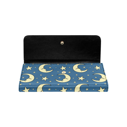Moon Night Pattern Print Design 03 Women's Trifold Wallet