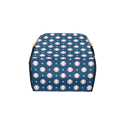 Baseball Star Print Pattern Diaper Bag Backpack