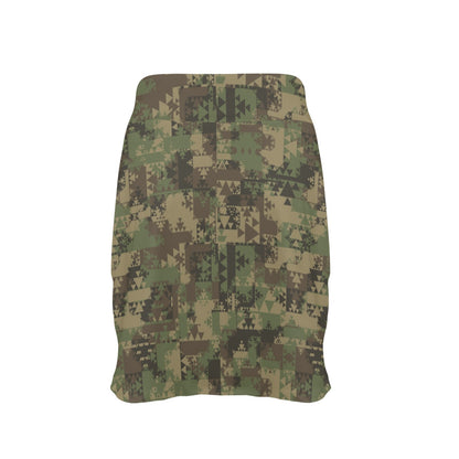 Camouflage Aztec Green Army Print 17" Golf & Pickleball Skort with Pockets