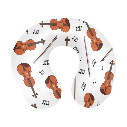 Violin Pattern Print Design 02 U-Shaped Travel Neck Pillow